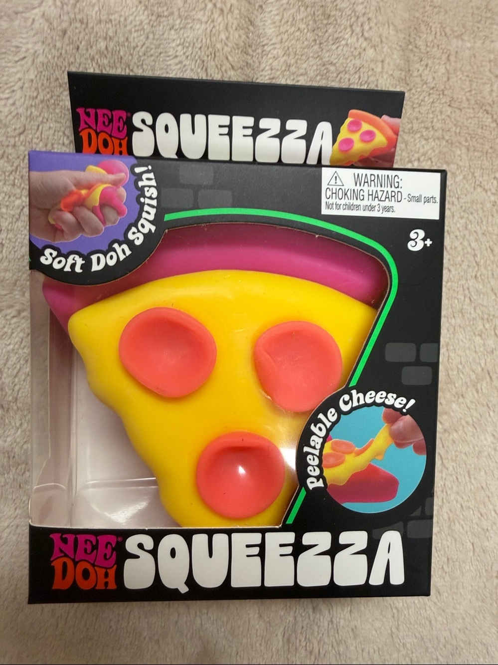 NEE DOH Pizza  hot item 
Squishy yellow and pink